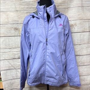 Adidas Purple Outdoor Jacket Water-Resistant
